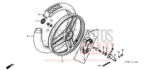 ROUE ARRIERE (1) PK50MP de 1993